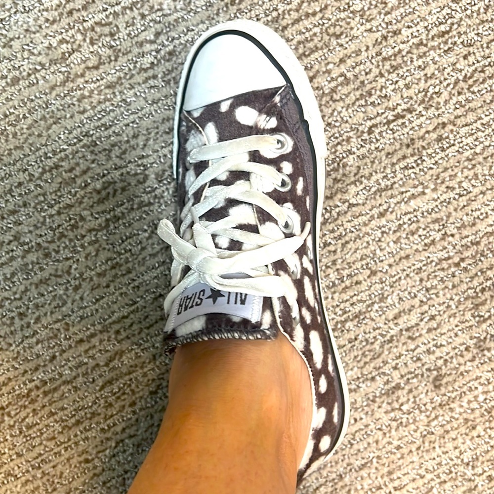Unisex Converse all star canvas, and animal print sneaker